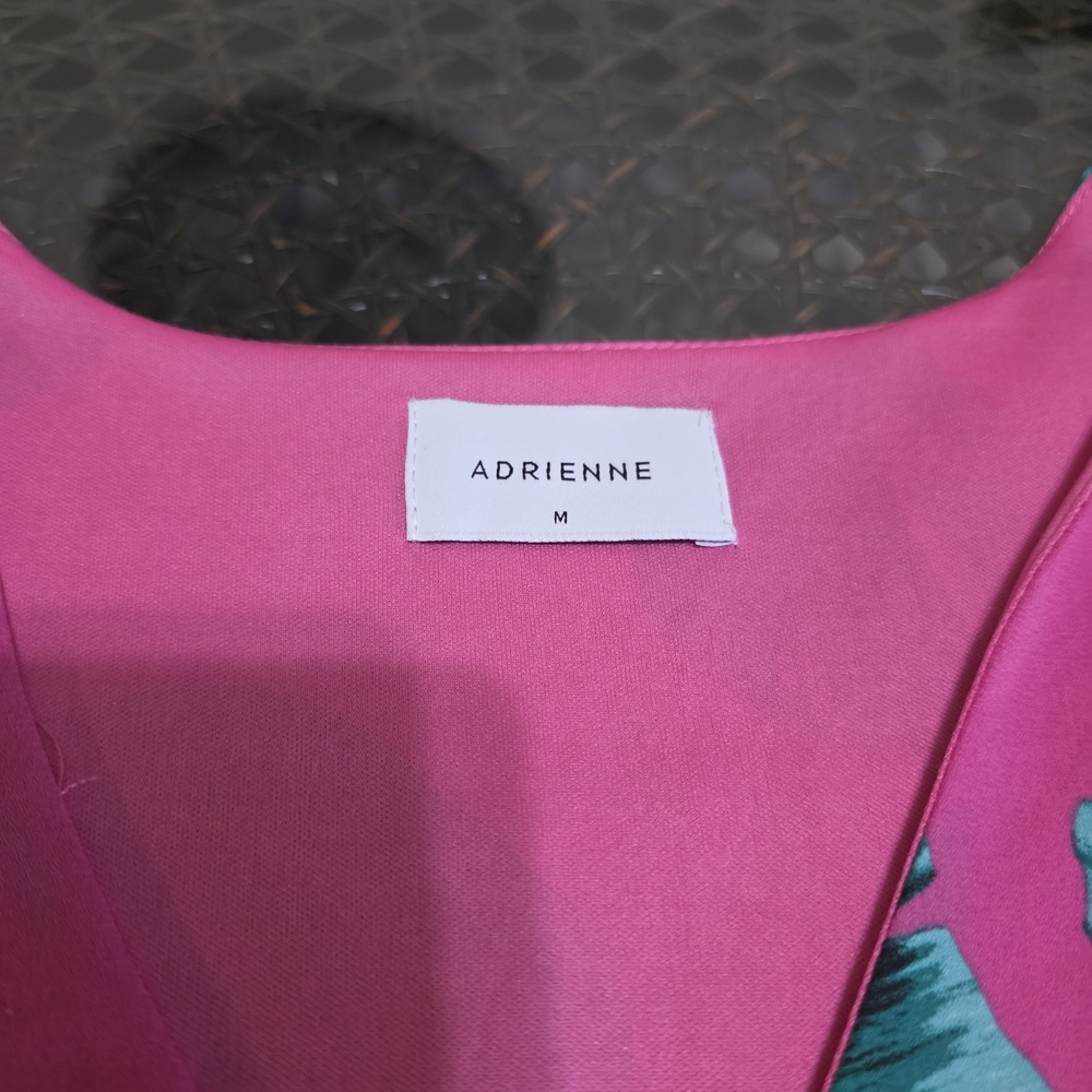 Adrienne Pink and Teal Tropical Tunic Top - Picture 5 of 7